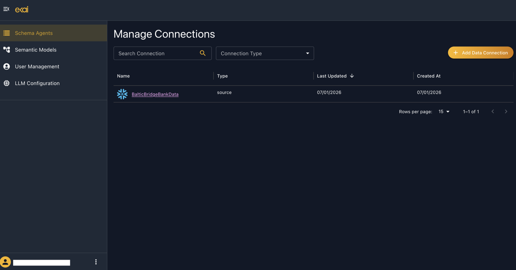 Connection list with established connection