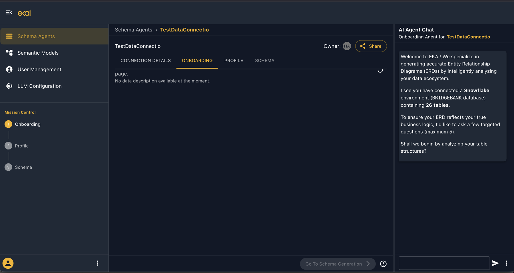 Onboarding Agent starting the interview