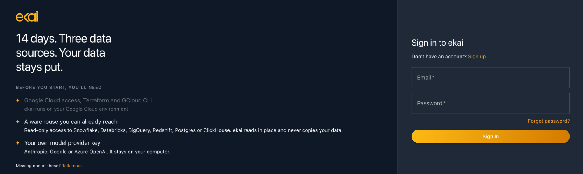 Licensing portal sign-up