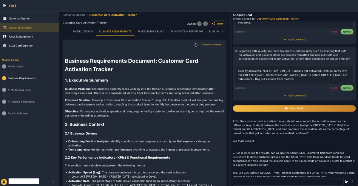 Generated BRD document