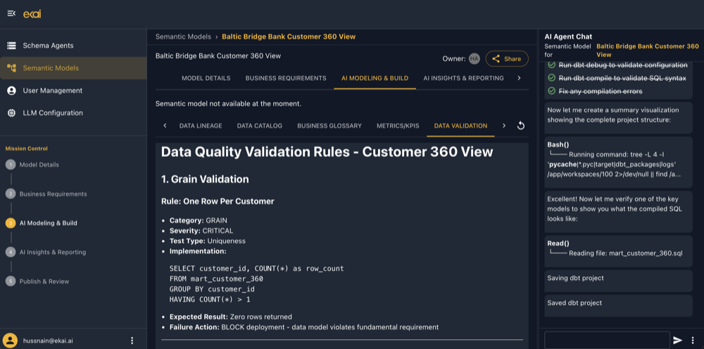 Data validation rules